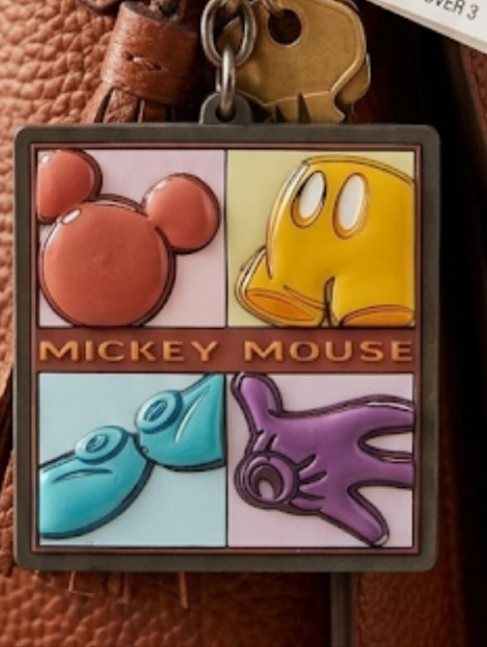 Disney Mickey Mouse Applause Keychain Retro Pop Art Rubber Bag Charm